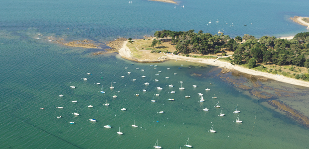AERIAL VIEW OF BENODET BAY IN BRITTANY