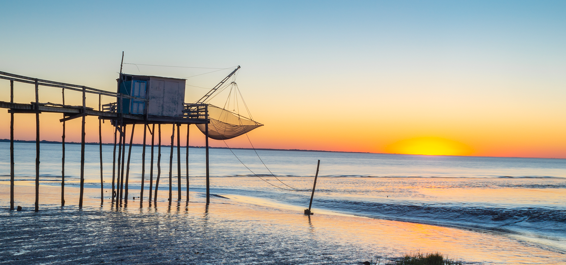 Charente-Maritime beach at sunset